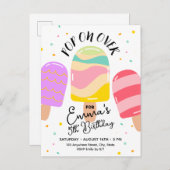 Pop op Over Verjaardagsfeestuitnodiging Briefkaart (Voorkant / Achterkant)