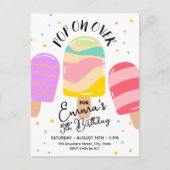 Pop op Over Verjaardagsfeestuitnodiging Briefkaart (Voorkant)