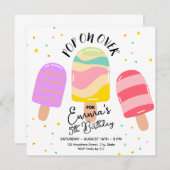 Pop op Over Verjaardagsfeestuitnodiging Briefkaart (Voorkant / Achterkant)