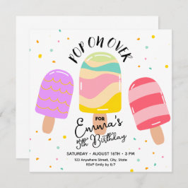 Pop op Over Verjaardagsfeestuitnodiging Briefkaart