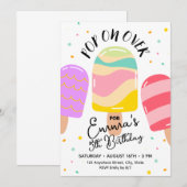 Pop op Over Verjaardagsfeestuitnodiging Briefkaart (Voorkant / Achterkant)