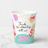 Pop op over verjaardagspartij document koppen papieren bekers (Achterkant)