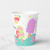 Pop op over verjaardagspartij document koppen papieren bekers (Rechts)