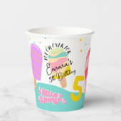 Pop op over verjaardagspartij document koppen papieren bekers (Voorkant)