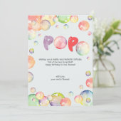 Pop op over! Zeepbellen Gelukkige verjaardag Feestdagenkaart (Staand voorkant)