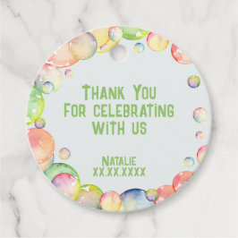 Pop op over! Zeepbellen verjaardags kind dank u Bedankjes Labels