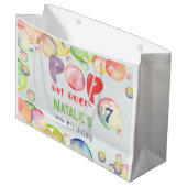 Pop op over! Zeepbellen verjaardags kind Groot Cadeauzakje (Voorkant Gekanteld)
