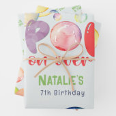 Pop op over! Zeepbellen verjaardags kind Inpakpapier Vel (In situ)