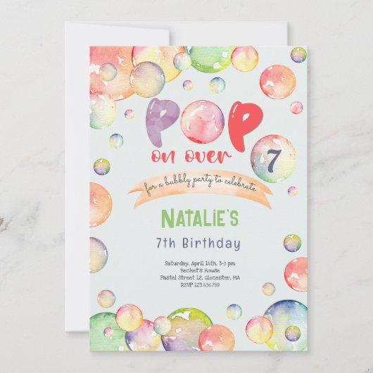 Pop op over! Zeepbellen verjaardags kind Kaart (Voorkant)