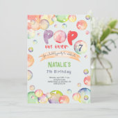 Pop op over! Zeepbellen verjaardags kind Kaart (Staand voorkant)