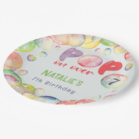 Pop op over! Zeepbellen verjaardags kind Papieren Bordje (Gekanteld)