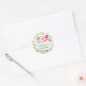 Pop op over! Zeepbellen verjaardags kind Ronde Sticker (Envelop)