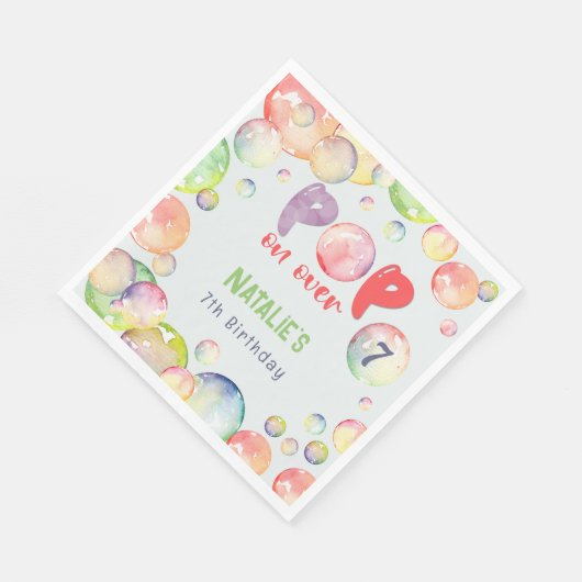 Pop op over! Zeepbellen verjaardags kind Servet (Hoek)