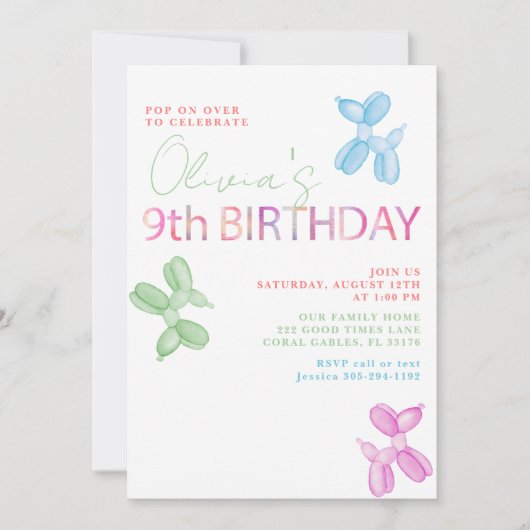 Pop op uitnodiging voor meer dan 9 jaar (Voorkant)