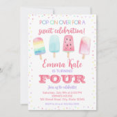 Pop op verjaardagsuitnodiging kaart (Voorkant)