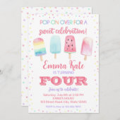 Pop op verjaardagsuitnodiging kaart (Voorkant / Achterkant)