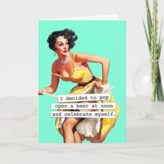 Pop Open a Bottle of Beer Birthday Kaart (Voorkant)