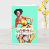 Pop Open a Bottle of Beer Birthday Kaart (Gele Bloem)