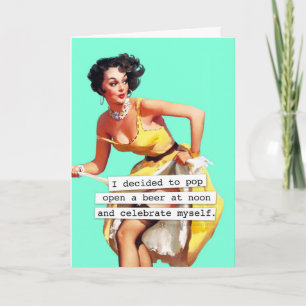 Pop Open a Bottle of Beer Birthday Kaart