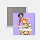 Pop Open een flesje wijn om 12 uur Magneet (Voorkant / Achterkant)