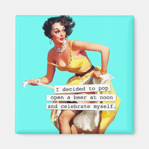 Pop opent een bier op nul magneet