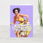 Pop opent fles wijn kaart (Voorkant)