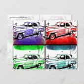 Pop oude Vintage Waterverf Briefkaart (Voorkant / Achterkant)