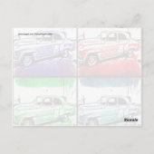 Pop oude Vintage Waterverf Briefkaart (Achterkant)