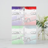 Pop oude Vintage Waterverf Briefpapier (Staand voorkant)