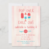 Pop Over & Chill Out Ice Pop Verjaardagsuitnodigin Kaart (Voorkant)