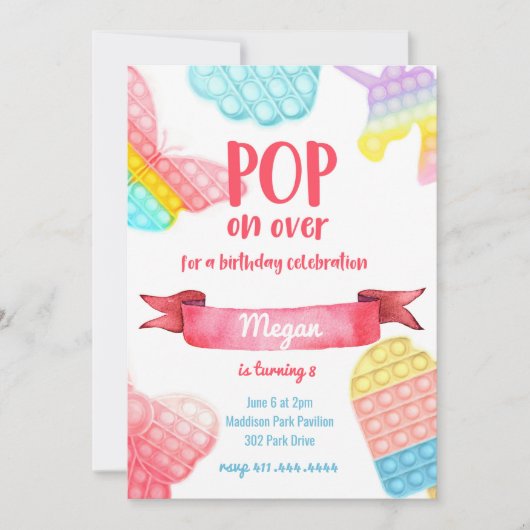Pop over de Britse Speelgoed Birthday Kaart (Voorkant)