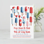 Pop Over en Chill Popsicle 4th van Juli Feest Kaart (Staand voorkant)