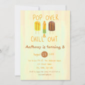 Pop over- en uitblazen Ice Pop Birthday Uitnodigin Kaart (Voorkant)
