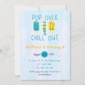 Pop over- en uitblazen Ice Pop Birthday Uitnodigin Kaart (Voorkant)
