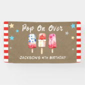 Pop Over Kids Zomer Popsicle Verjaardag Kraft Papi Spandoek (Horizontaal)