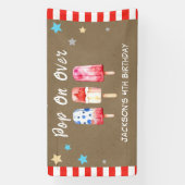 Pop Over Kids Zomer Popsicle Verjaardag Kraft Papi Spandoek (Verticaal)