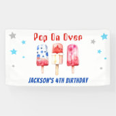 Pop over Kinder Zomer Popsicle Verjaardag Spandoek (Horizontaal)