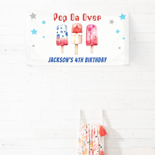 Pop over Kinder Zomer Popsicle Verjaardag Spandoek (Insitu)