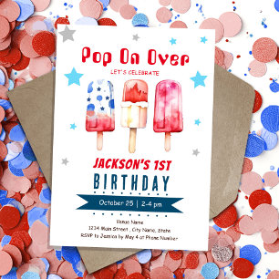Pop Over Kinder Zomerijs Pop 1e Verjaardag Kaart