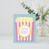 Pop over Popcorn Movie Night Pastel Verjaardagsfee Kaart (Staand voorkant)