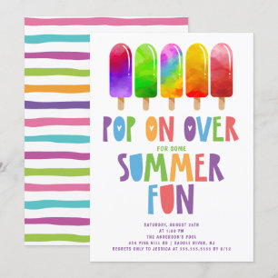 Pop over Popsicles SummerParty Kaart