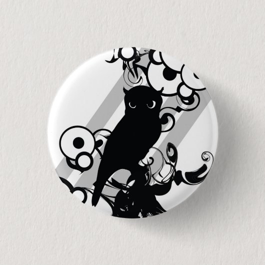 POP OWL PIN RONDE BUTTON 3,2 CM (Voorkant)