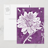 Pop paarse bloem briefkaart (Voorkant / Achterkant)