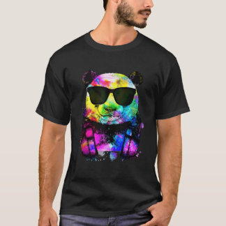 Pop Panda Gamer met Hoofdtelefoon T-shirt