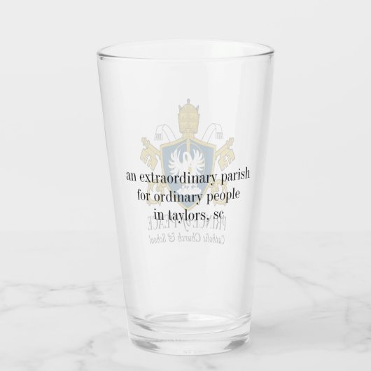 POP Parish & School Pint Glass Glas (Achterkant)
