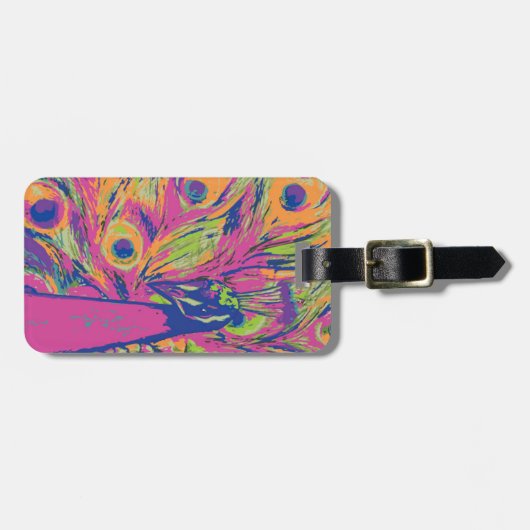 Pop Peacock Bagagelabel (Voorkant horizontaal)