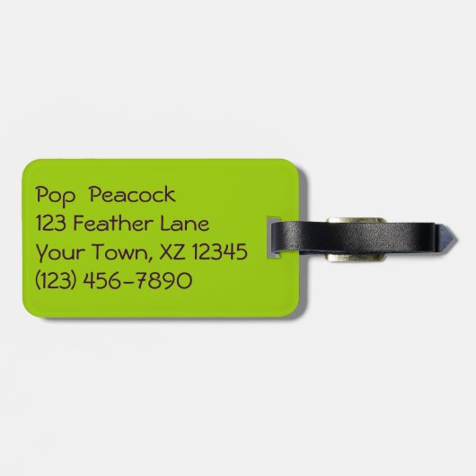 Pop Peacock Bagagelabel (Achterkant horizontaal)
