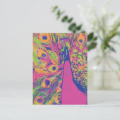 Pop Peacock Briefkaart (Staand voorkant)