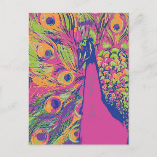 Pop Peacock Briefkaart (Voorkant)