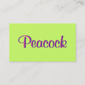 Pop Peacock Visitekaartje (Achterkant)